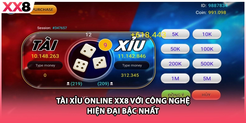 Tài xỉu online XX8 với công nghệ hiện đại bậc nhất